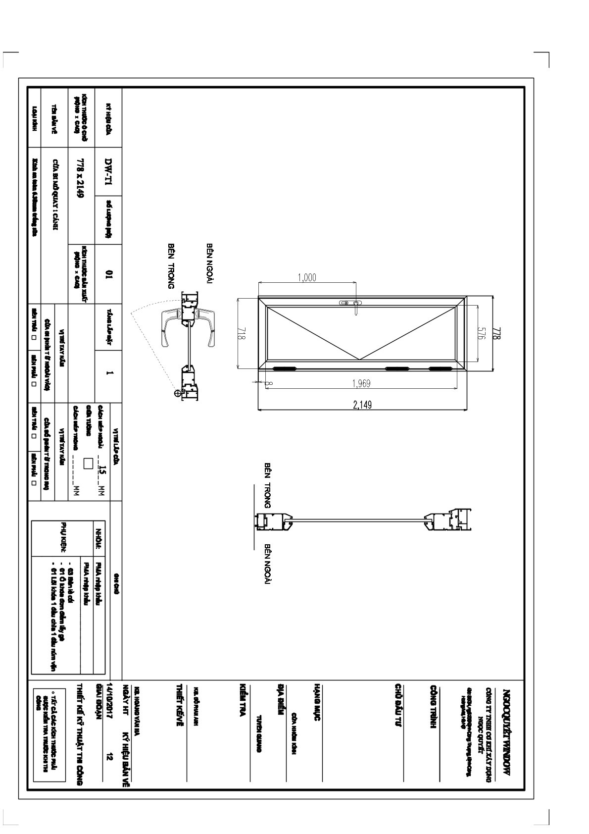Bản vẽ kỹ thuật cửa đi mở quay một cánh kích thước 778 x 2149 mm với tay nắm và bản lề